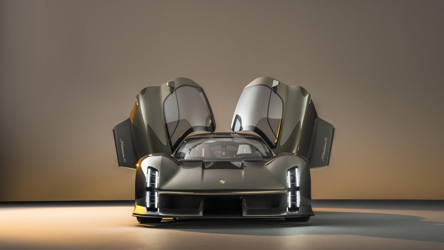 Mission X is a spectacular reinterpretation of a hypercar, with Le Mans-style doors that open upwards to the front